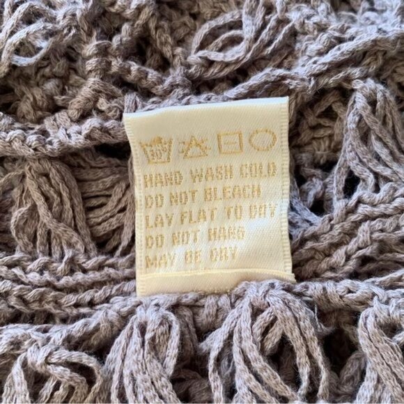 NWT GOLD HAWK Crochet Cardigan Sz.S Tan Open Front Knit 100% Cotton Cottage - Picture 11 of 12